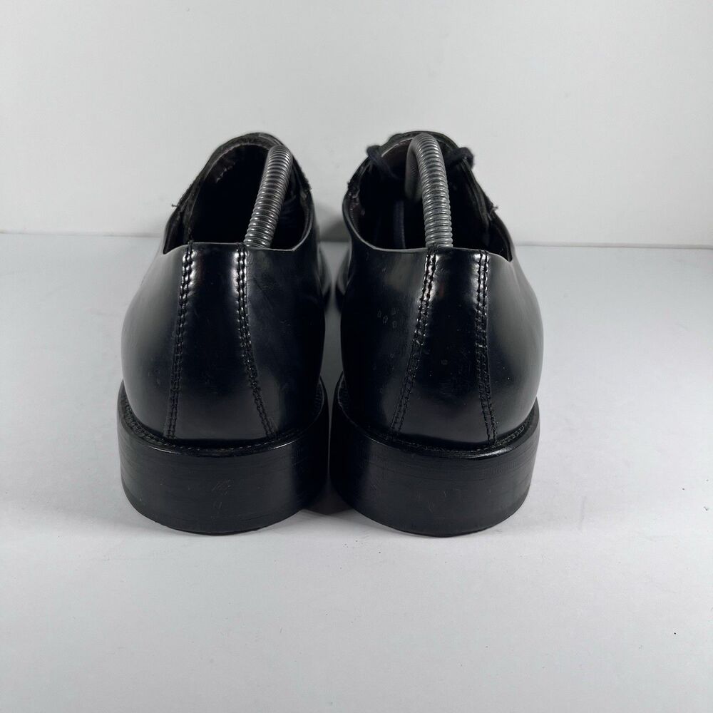 Kenneth Cole Reaction Black Leather Square Toe Moc Toe Derby Shoes Men's Size 10 - Picture 4 of 8
